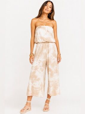 Show Me Your Mumu Strapless Tie Dye Wide Leg Jumpsuit Boho Resort Beachy Indie M